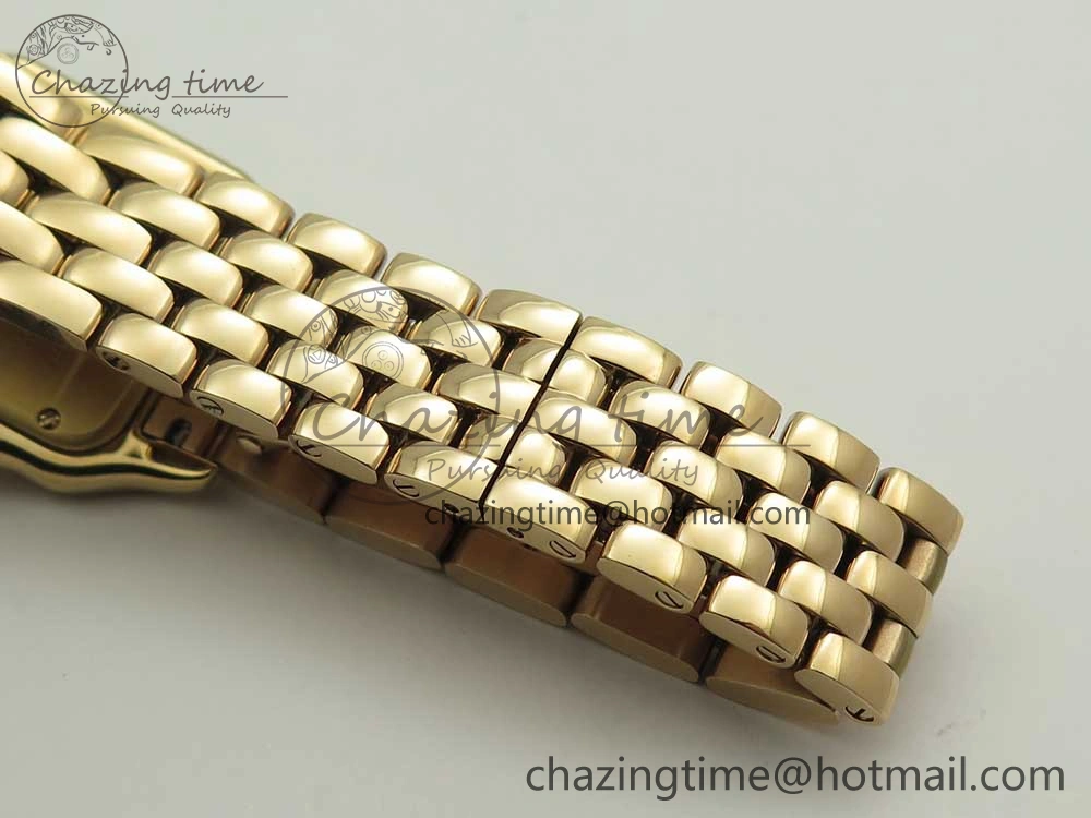 Panthère Secrete Ladies 27mm RG 8848F 1:1 Best Edition White Dial Diamonds Bezel on RG Bracelet Ronda Quartz