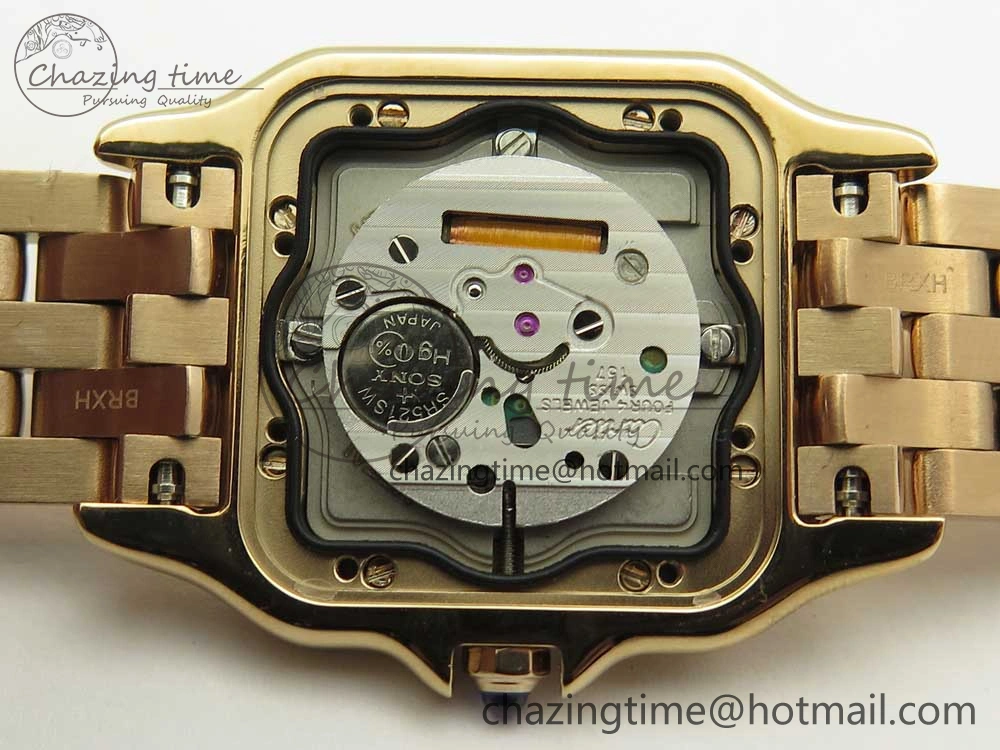 Panthère Secrete Ladies 27mm RG 8848F 1:1 Best Edition White Dial Diamonds Bezel on RG Bracelet Ronda Quartz