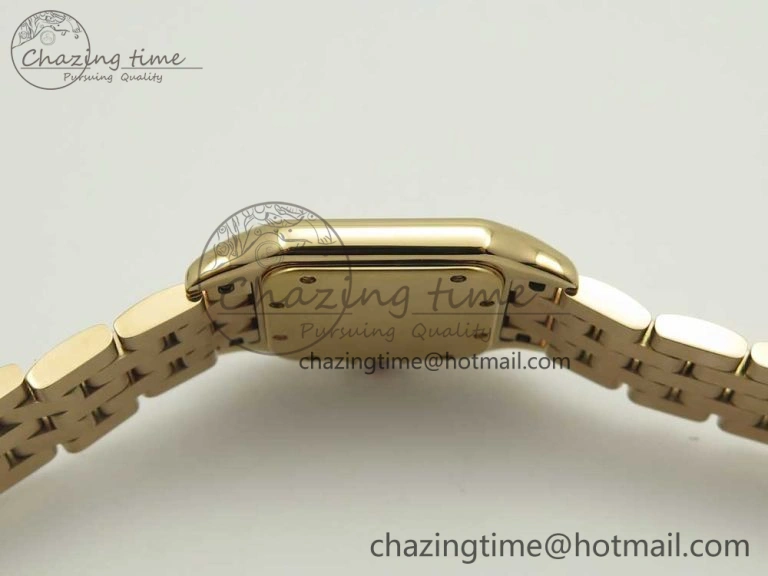Panthère Secrete Ladies 27mm RG 8848F 1:1 Best Edition White Dial Diamonds Bezel on RG Bracelet Ronda Quartz