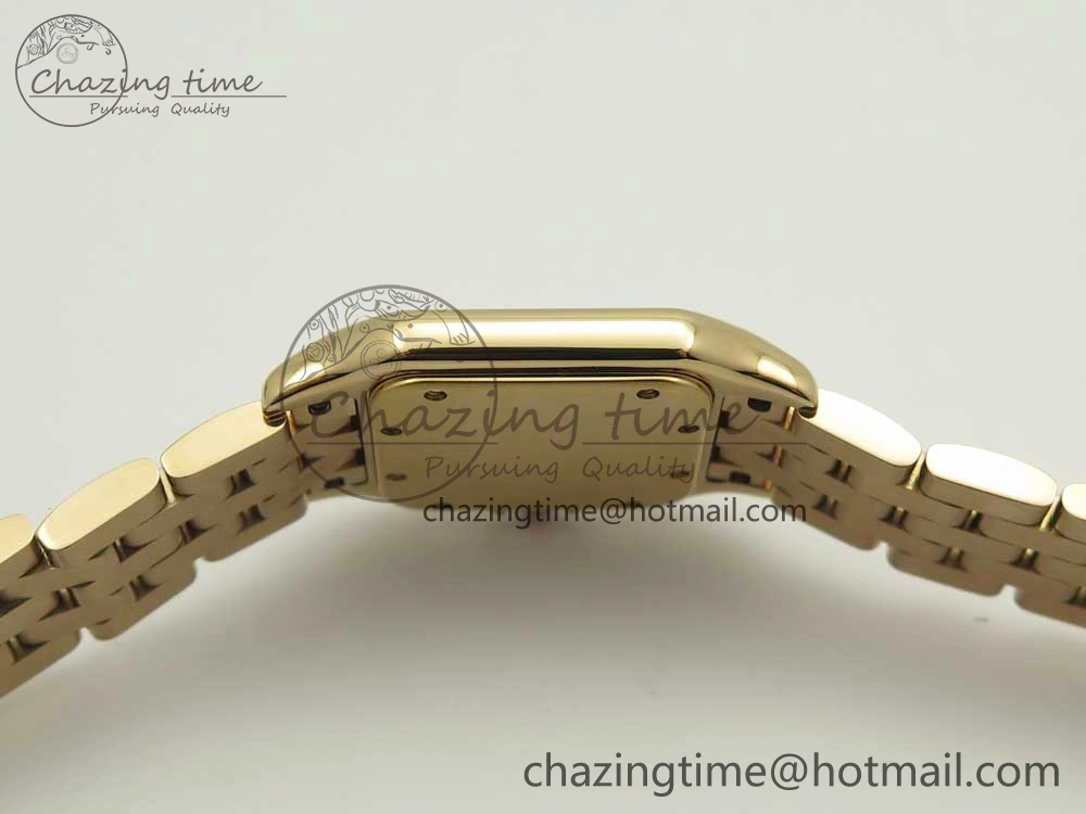 Panthère Secrete Ladies 27mm RG 8848F 1:1 Best Edition White Dial Diamonds Bezel on RG Bracelet Ronda Quartz