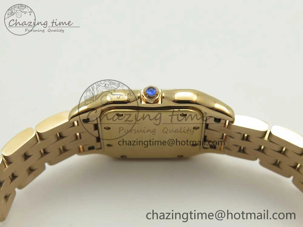 Panthère Secrete Ladies 27mm RG 8848F 1:1 Best Edition White Dial Diamonds Bezel on RG Bracelet Ronda Quartz