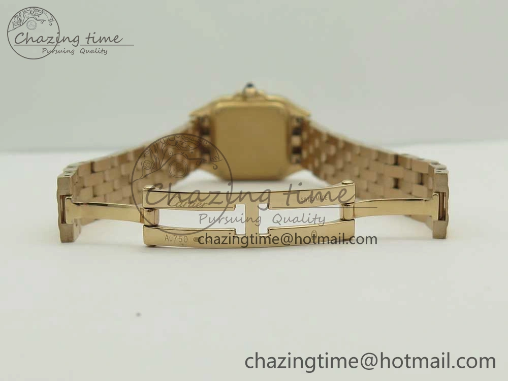 Panthère Secrete Ladies 27mm RG 8848F 1:1 Best Edition White Dial Diamonds Bezel on RG Bracelet Ronda Quartz