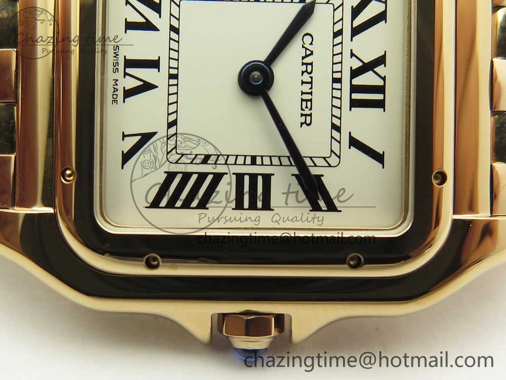 Panthère Secrete Ladies 27mm RG 8848F 1:1 Best Edition White Dial on RG Bracelet Ronda Quartz