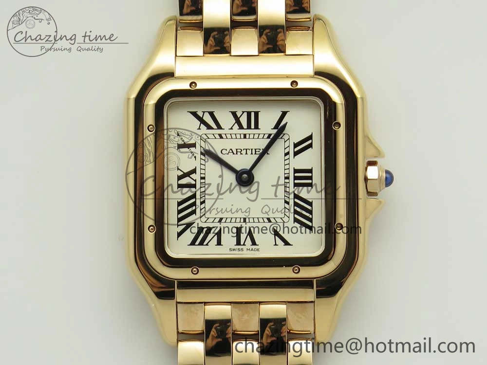 Panthère Secrete Ladies 27mm RG 8848F 1:1 Best Edition White Dial on RG Bracelet Ronda Quartz