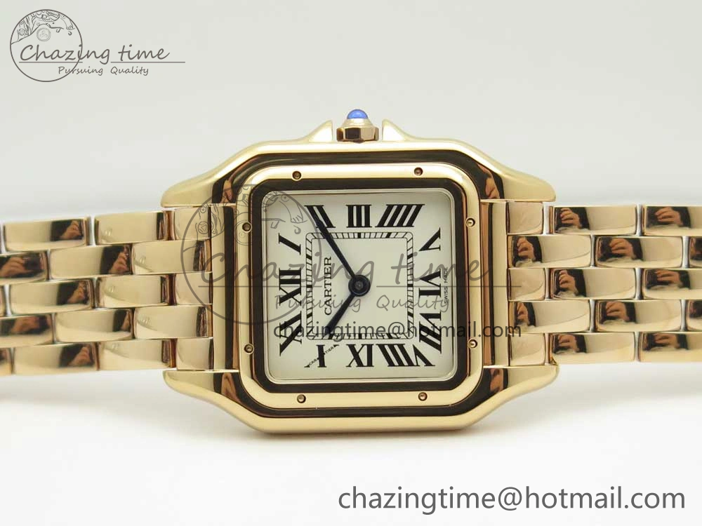 Panthère Secrete Ladies 27mm RG 8848F 1:1 Best Edition White Dial on RG Bracelet Ronda Quartz