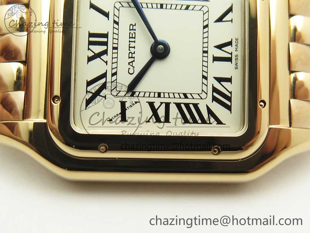 Panthère Secrete Ladies 27mm RG 8848F 1:1 Best Edition White Dial on RG Bracelet Ronda Quartz