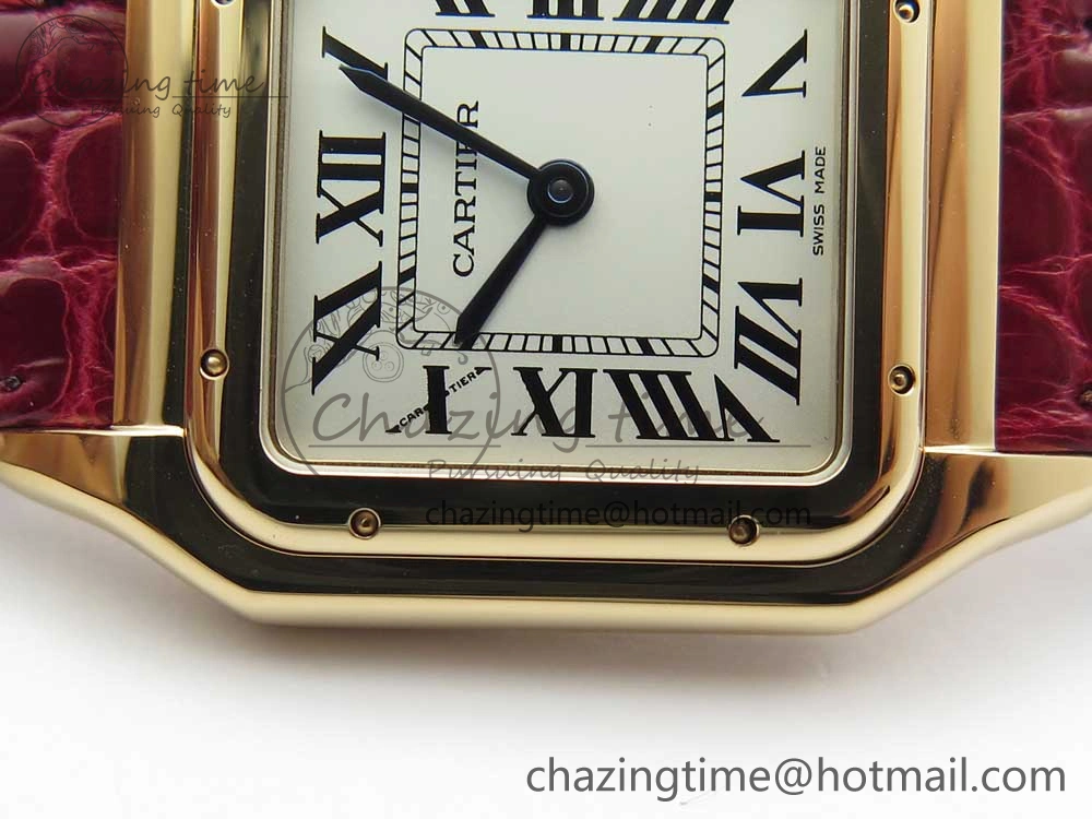 Panthère Secrete Ladies 27mm RG 8848F 1:1 Best Edition White Dial on Red Croco Strap Ronda Quartz