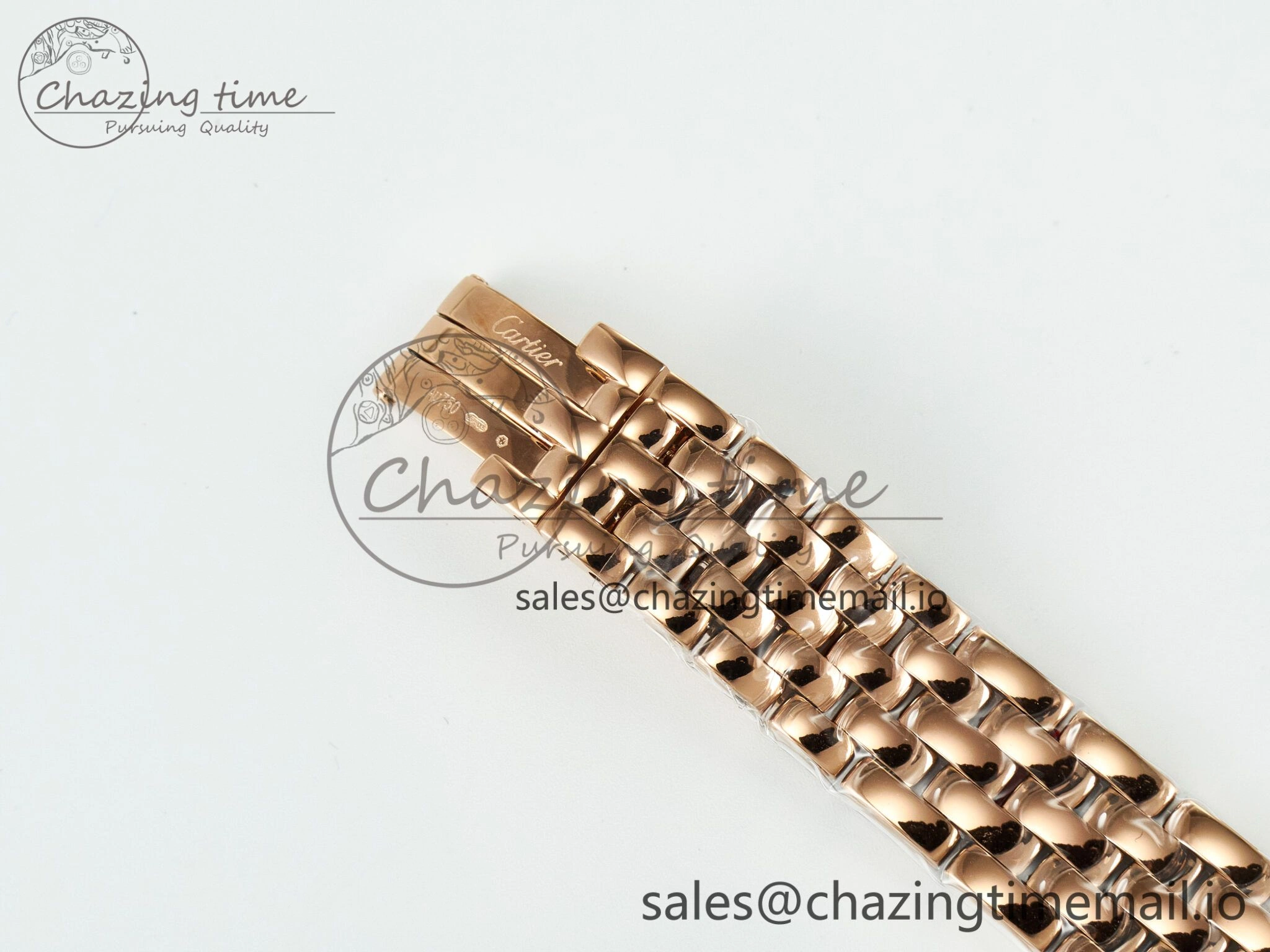 Panthère Secrete Ladies 27mm RG J12F 1:1 Best Edition White Dial Diamonds Bezel on RG Bracelet Ronda Quartz