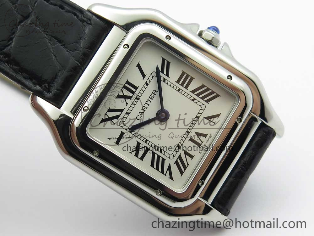 Panthère Secrete Ladies 27mm SS 8848F 1:1 Best Edition White Dial on Black Croco Strap Ronda Quartz