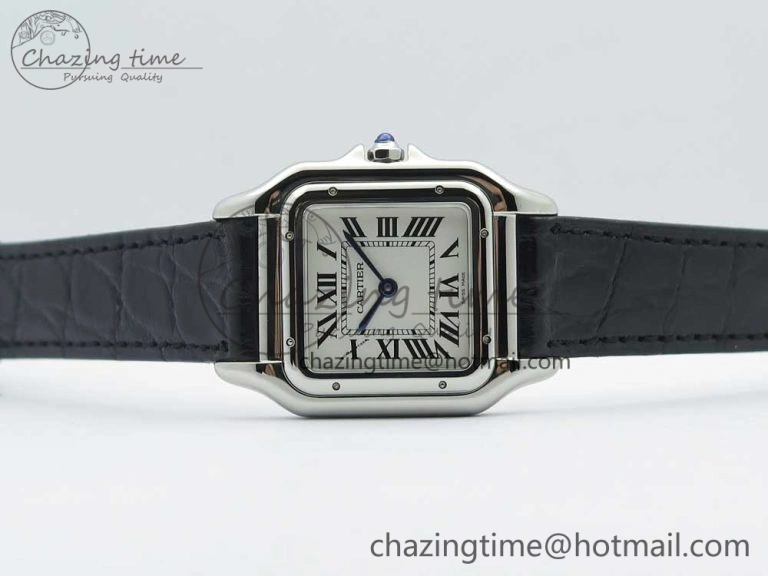 Panthère Secrete Ladies 27mm SS 8848F 1:1 Best Edition White Dial on Black Croco Strap Ronda Quartz