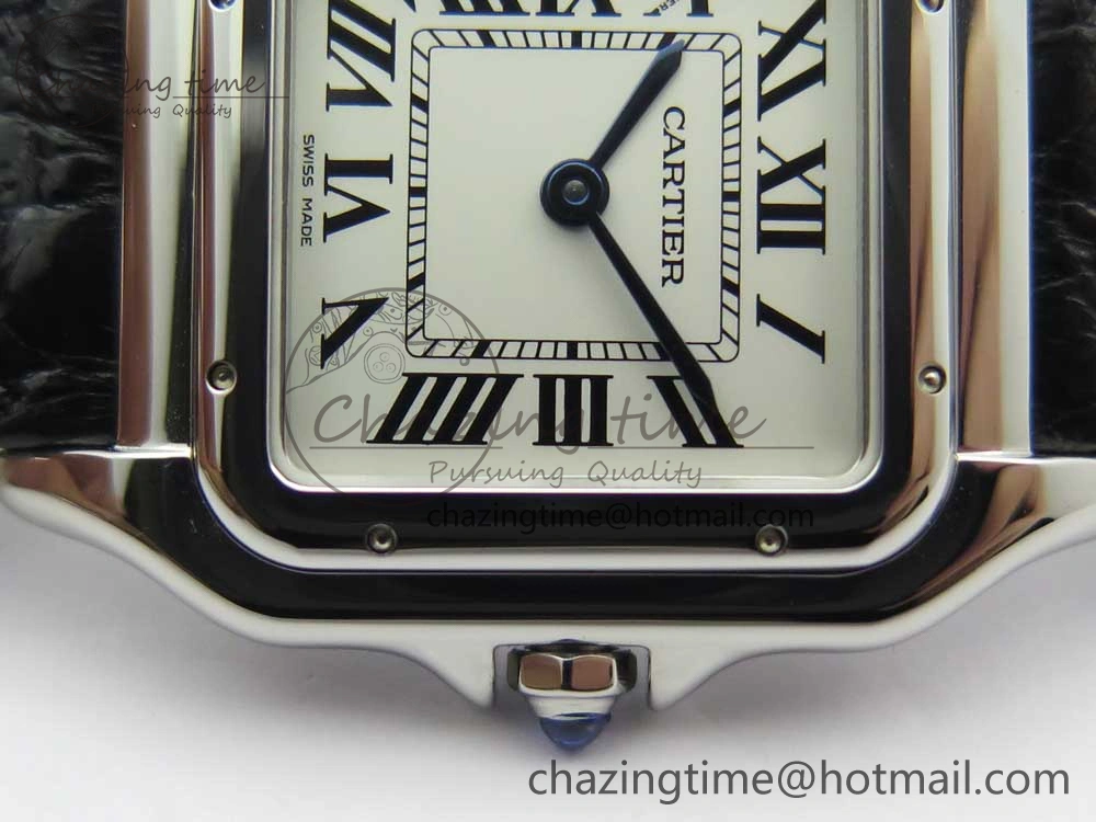Panthère Secrete Ladies 27mm SS 8848F 1:1 Best Edition White Dial on Black Croco Strap Ronda Quartz