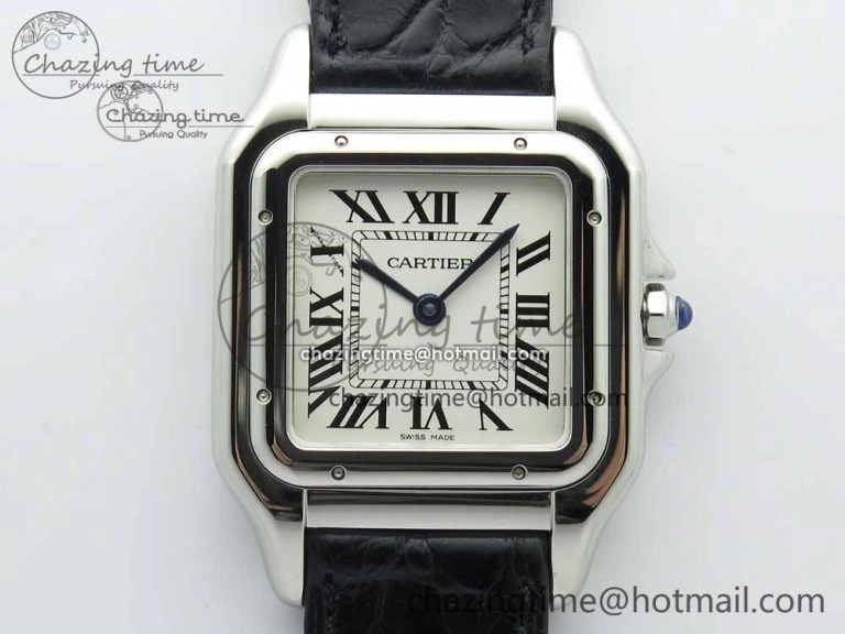 Panthère Secrete Ladies 27mm SS 8848F 1:1 Best Edition White Dial on Black Croco Strap Ronda Quartz