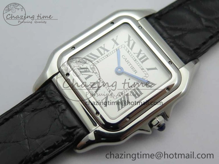 Panthère Secrete Ladies 27mm SS 8848F 1:1 Best Edition White Dial on Black Croco Strap Ronda Quartz