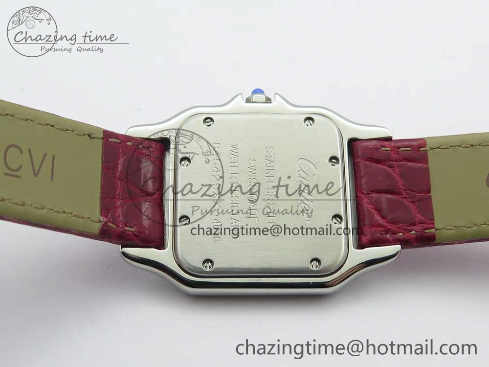 Panthère Secrete Ladies 27mm SS 8848F 1:1 Best Edition White Dial on Red Croco Strap Ronda Quartz