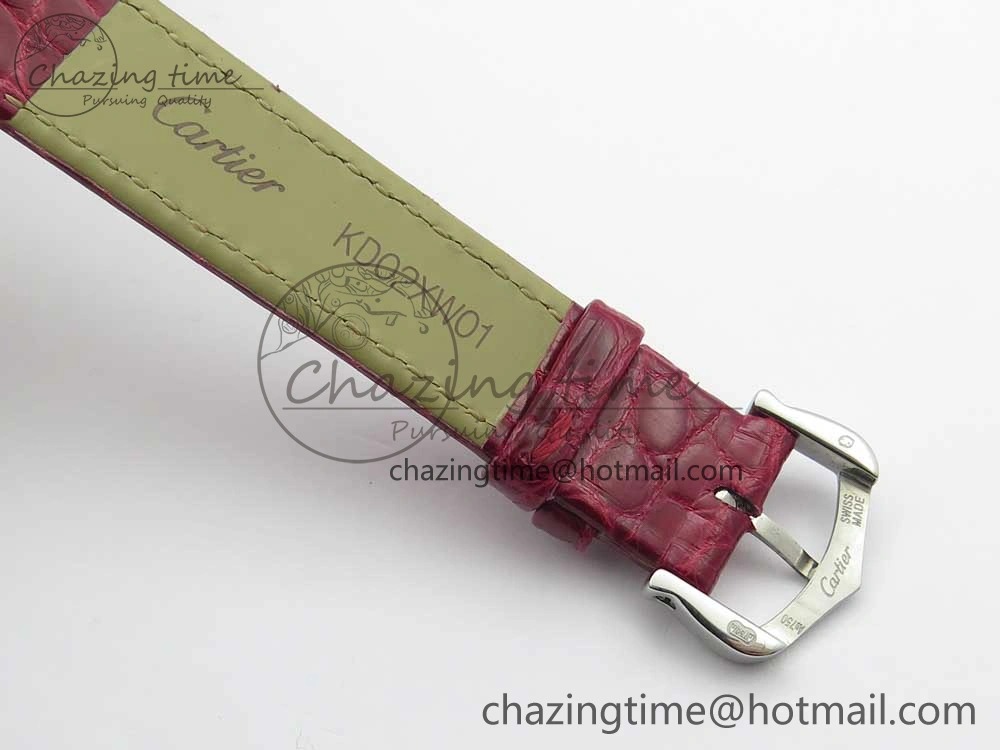 Panthère Secrete Ladies 27mm SS 8848F 1:1 Best Edition White Dial on Red Croco Strap Ronda Quartz