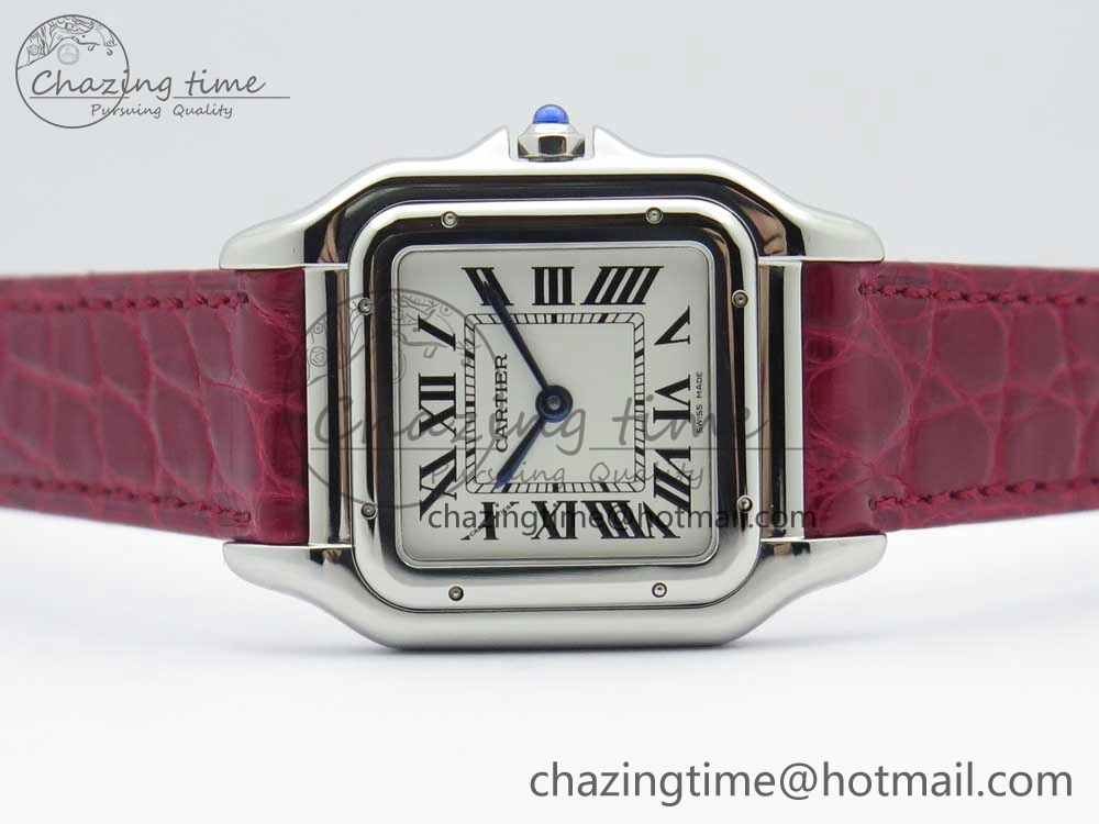 Panthère Secrete Ladies 27mm SS 8848F 1:1 Best Edition White Dial on Red Croco Strap Ronda Quartz