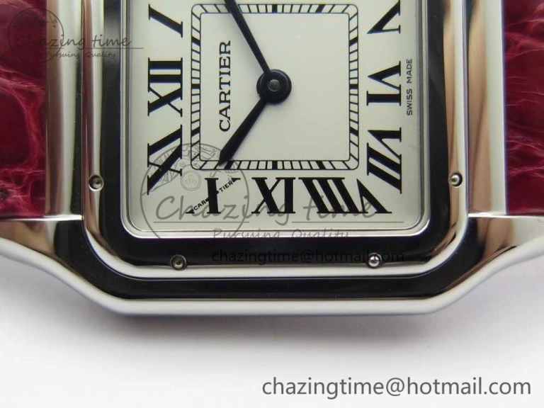 Panthère Secrete Ladies 27mm SS 8848F 1:1 Best Edition White Dial on Red Croco Strap Ronda Quartz