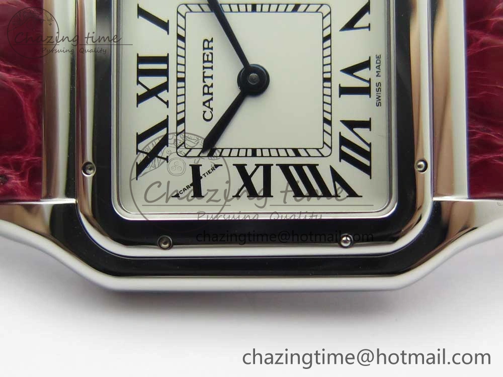 Panthère Secrete Ladies 27mm SS 8848F 1:1 Best Edition White Dial on Red Croco Strap Ronda Quartz