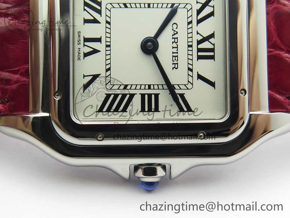 Panthère Secrete Ladies 27mm SS 8848F 1:1 Best Edition White Dial on Red Croco Strap Ronda Quartz
