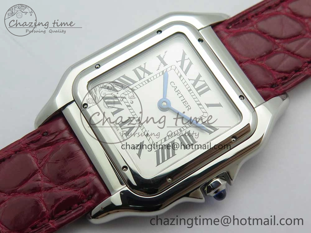 Panthère Secrete Ladies 27mm SS 8848F 1:1 Best Edition White Dial on Red Croco Strap Ronda Quartz