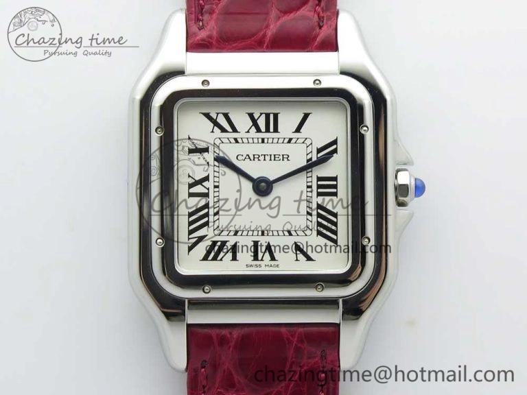 Panthère Secrete Ladies 27mm SS 8848F 1:1 Best Edition White Dial on Red Croco Strap Ronda Quartz