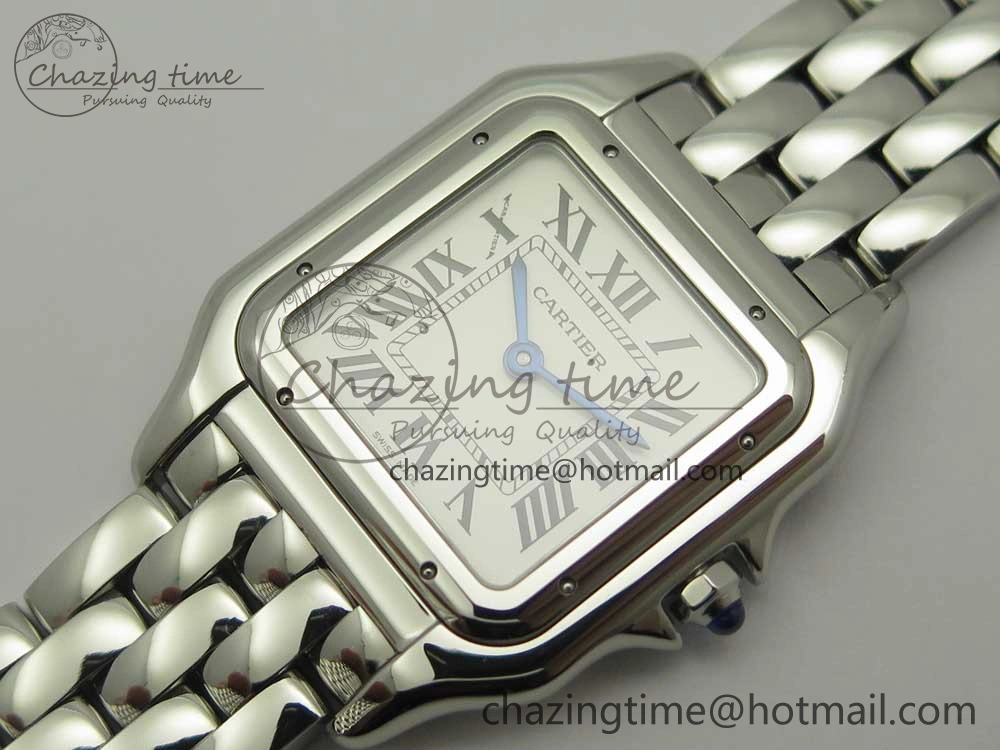 Panthère Secrete Ladies 27mm SS 8848F 1:1 Best Edition White Dial on SS Bracelet Ronda Quartz