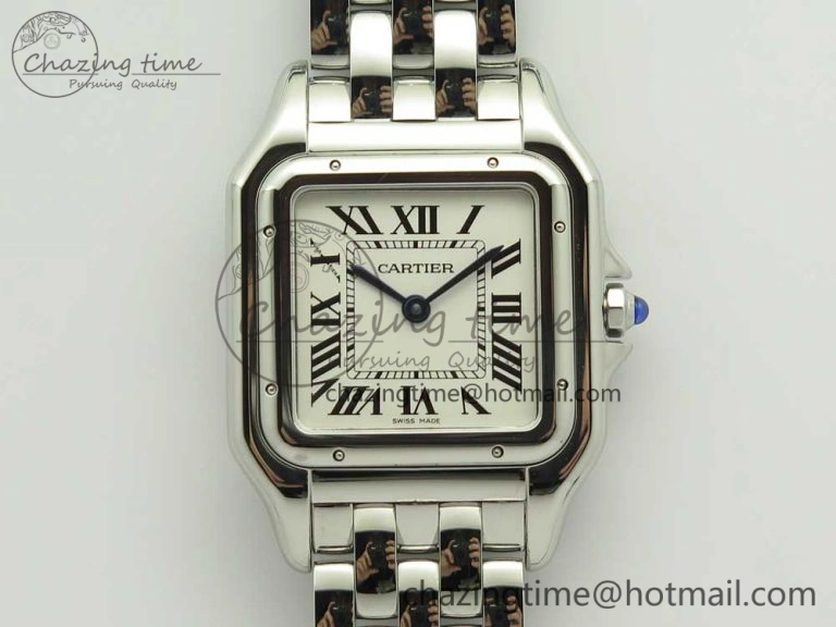 Panthère Secrete Ladies 27mm SS 8848F 1:1 Best Edition White Dial on SS Bracelet Ronda Quartz