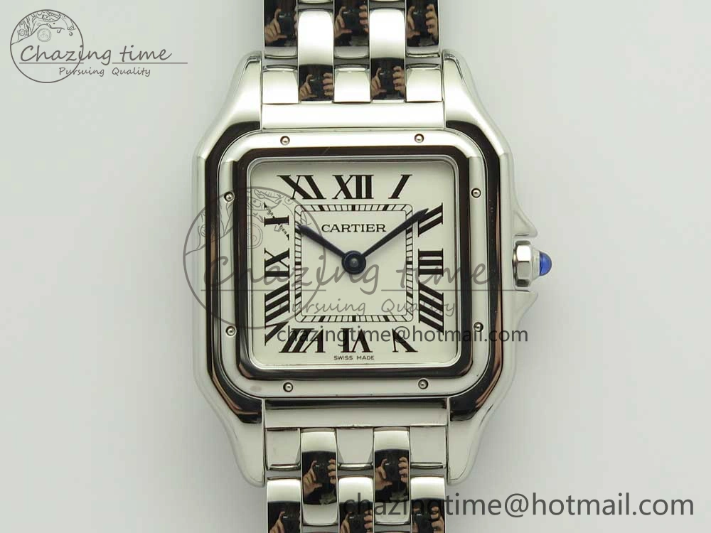 Panthère Secrete Ladies 27mm SS 8848F 1:1 Best Edition White Dial on SS Bracelet Ronda Quartz