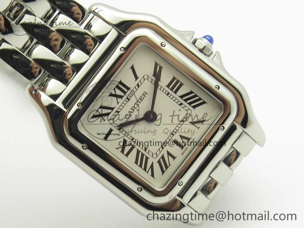 Panthère Secrete Ladies 27mm SS 8848F 1:1 Best Edition White Dial on SS Bracelet Ronda Quartz