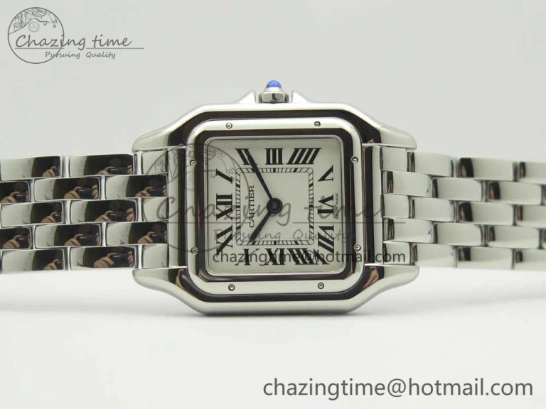 Panthère Secrete Ladies 27mm SS 8848F 1:1 Best Edition White Dial on SS Bracelet Ronda Quartz