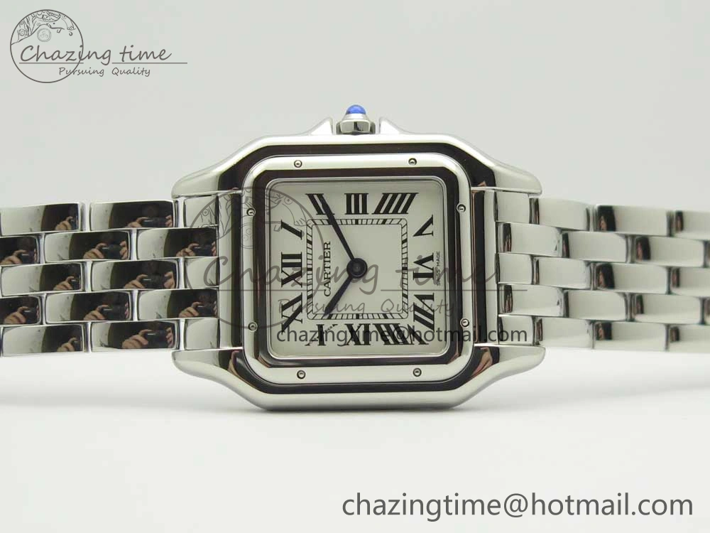 Panthère Secrete Ladies 27mm SS 8848F 1:1 Best Edition White Dial on SS Bracelet Ronda Quartz