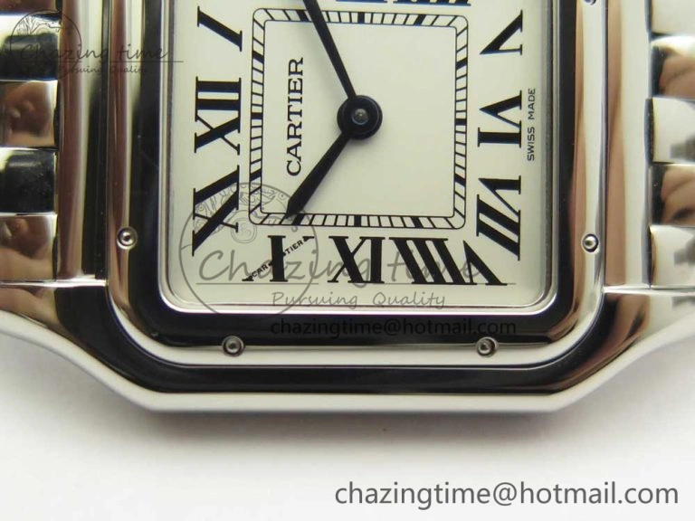 Panthère Secrete Ladies 27mm SS 8848F 1:1 Best Edition White Dial on SS Bracelet Ronda Quartz