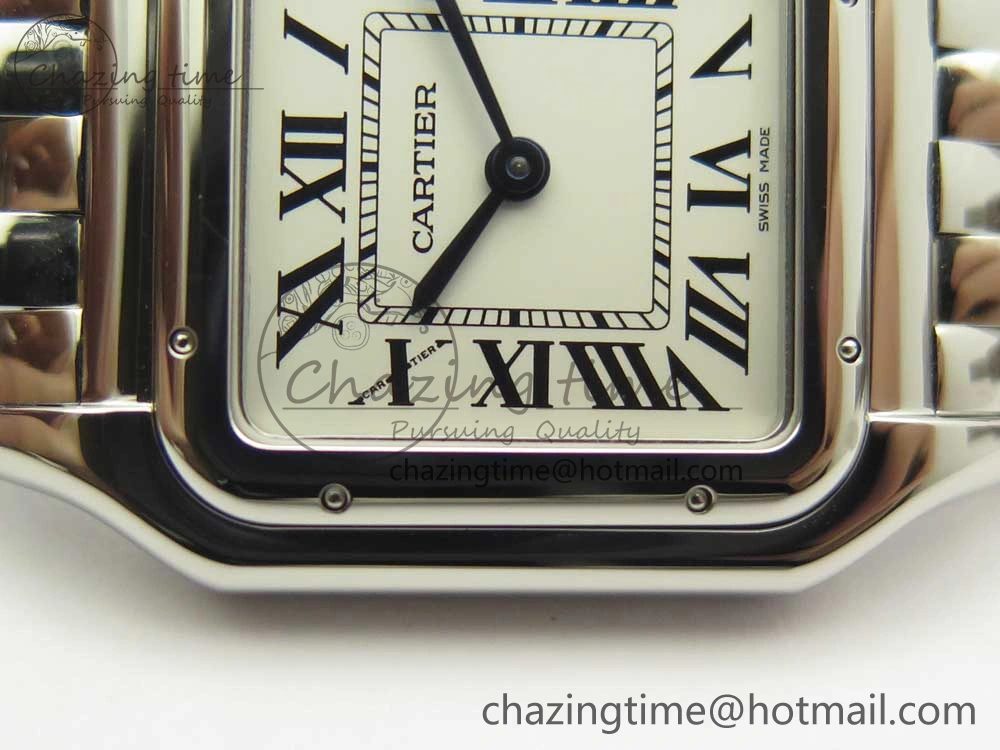 Panthère Secrete Ladies 27mm SS 8848F 1:1 Best Edition White Dial on SS Bracelet Ronda Quartz