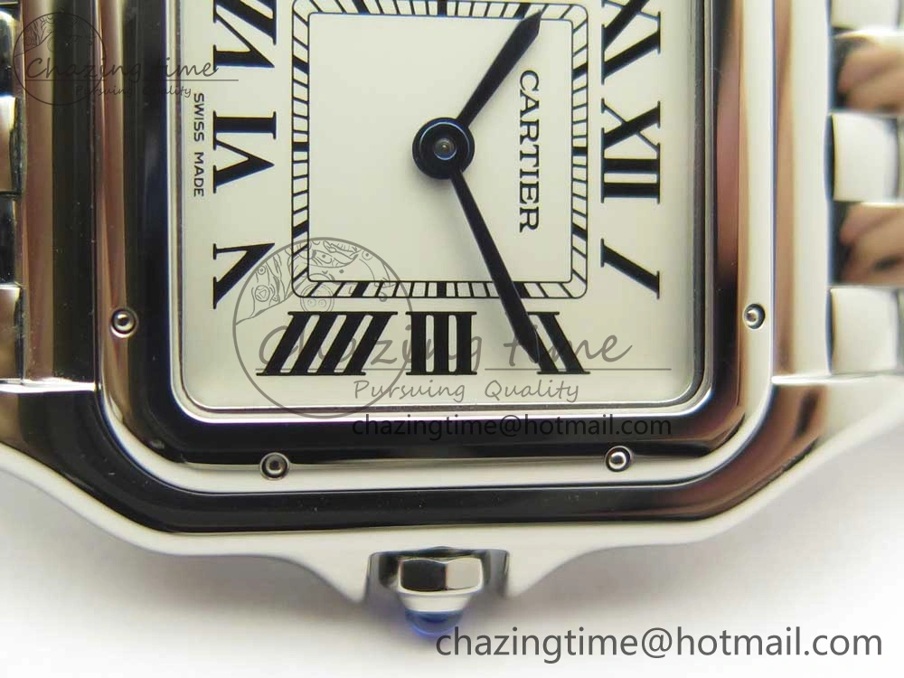 Panthère Secrete Ladies 27mm SS 8848F 1:1 Best Edition White Dial on SS Bracelet Ronda Quartz