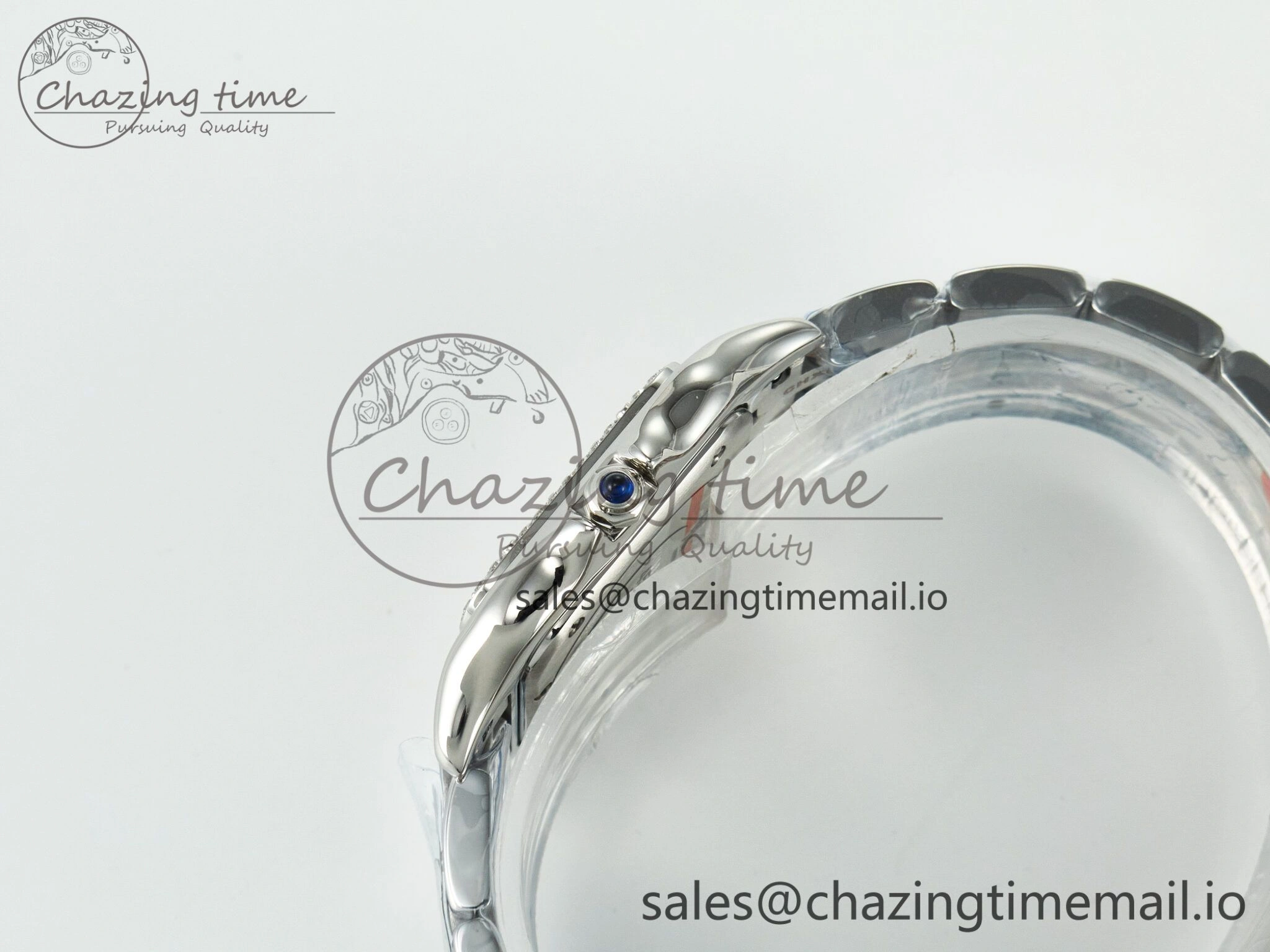 Panthère Secrete Ladies 27mm SS Diamonds Bezel J12F 1:1 Best Edition White Dial on SS Bracelet Ronda Quartz
