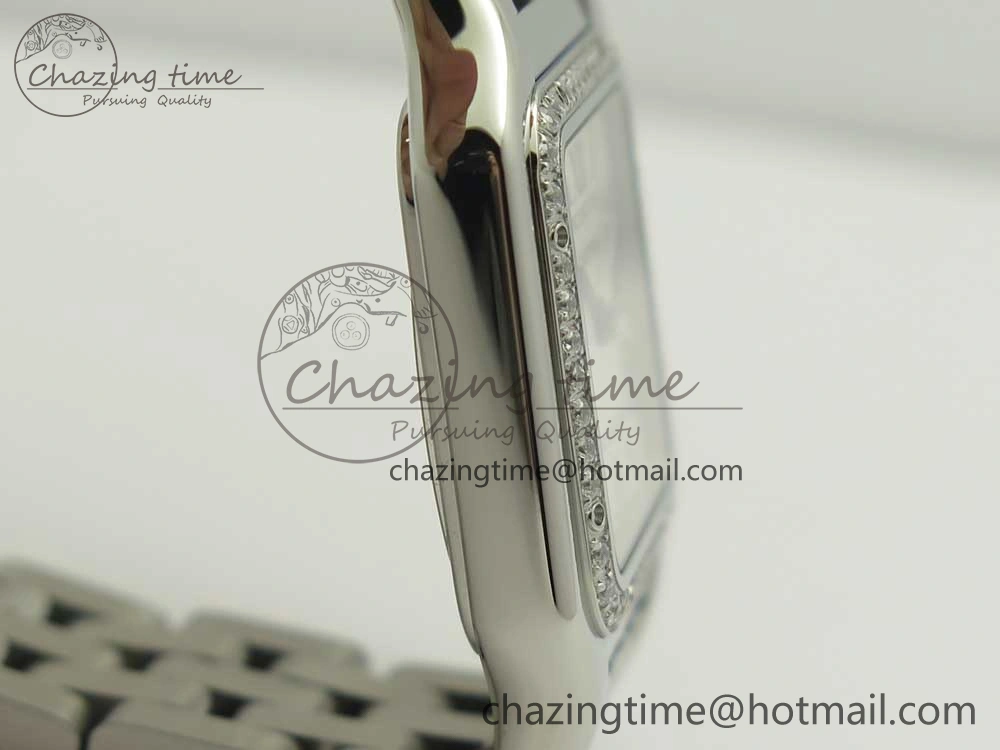 Panthère Secrete Ladies 27mm SS Diamonds Bezel K11 1:1 Best Edition White Dial on SS Bracelet Ronda Quartz