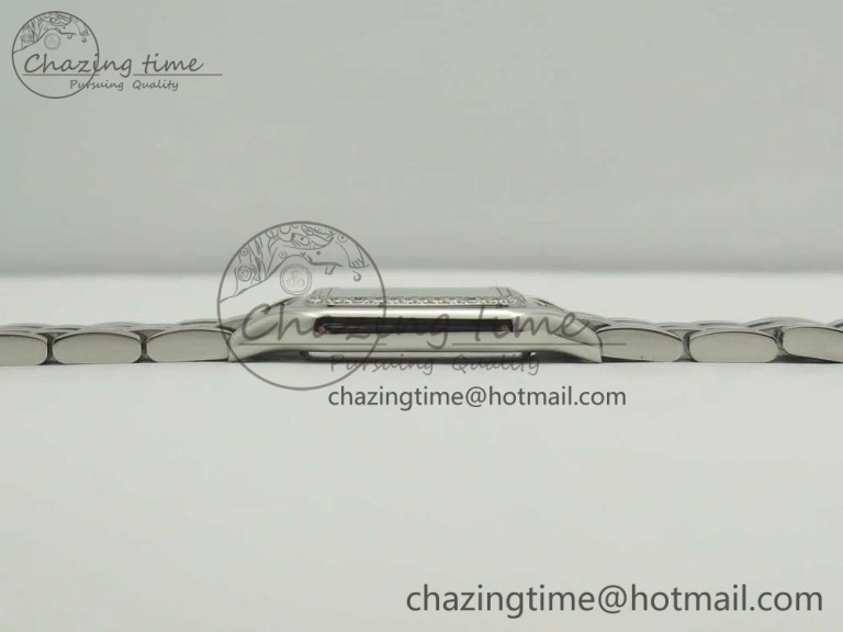 Panthère Secrete Ladies 27mm SS Diamonds Bezel K11 1:1 Best Edition White Dial on SS Bracelet Ronda Quartz