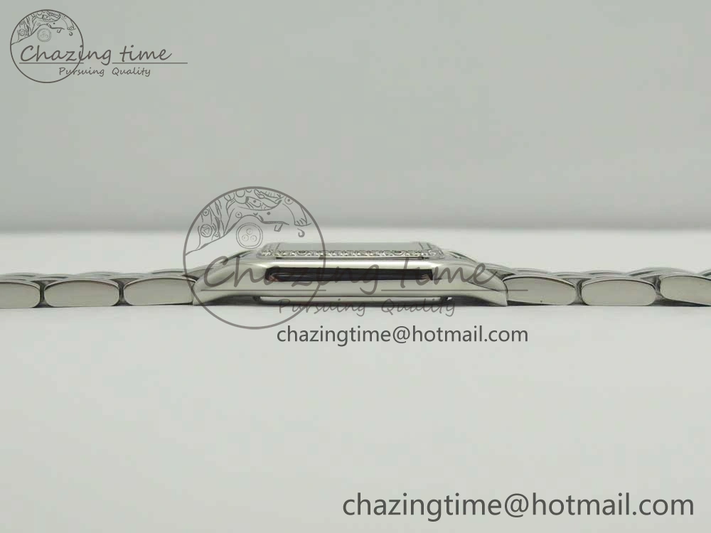 Panthère Secrete Ladies 27mm SS Diamonds Bezel K11 1:1 Best Edition White Dial on SS Bracelet Ronda Quartz