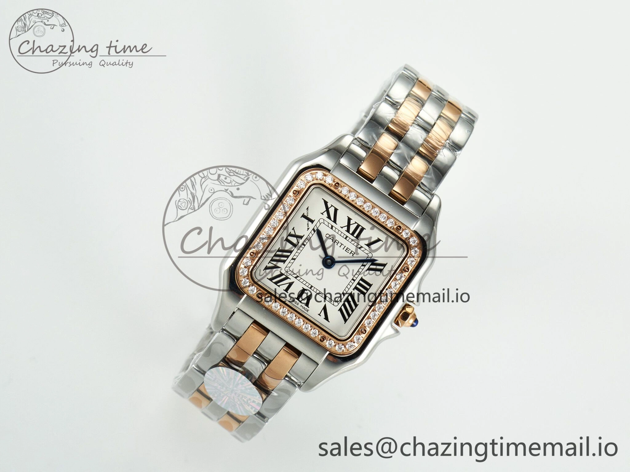 Panthère Secrete Ladies 27mm SS RG J12F  1:1 Best Edition White Dial on SS RG Bracelet Ronda Quartz