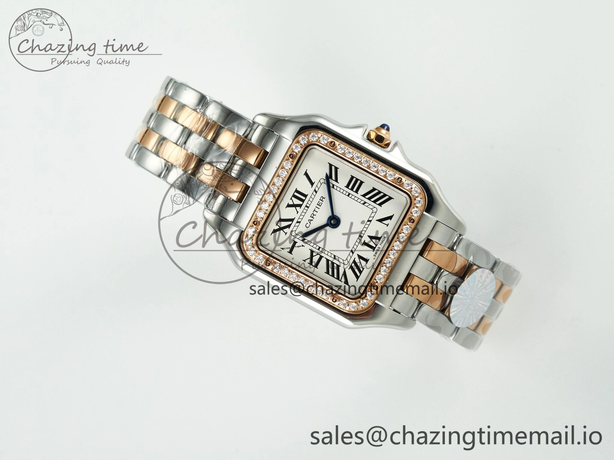 Panthère Secrete Ladies 27mm SS RG J12F  1:1 Best Edition White Dial on SS RG Bracelet Ronda Quartz