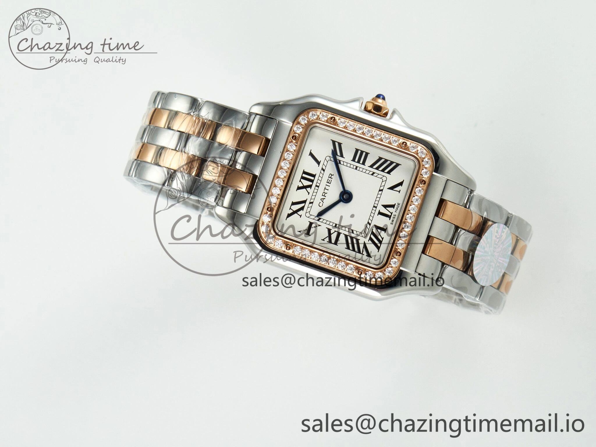 Panthère Secrete Ladies 27mm SS RG J12F  1:1 Best Edition White Dial on SS RG Bracelet Ronda Quartz
