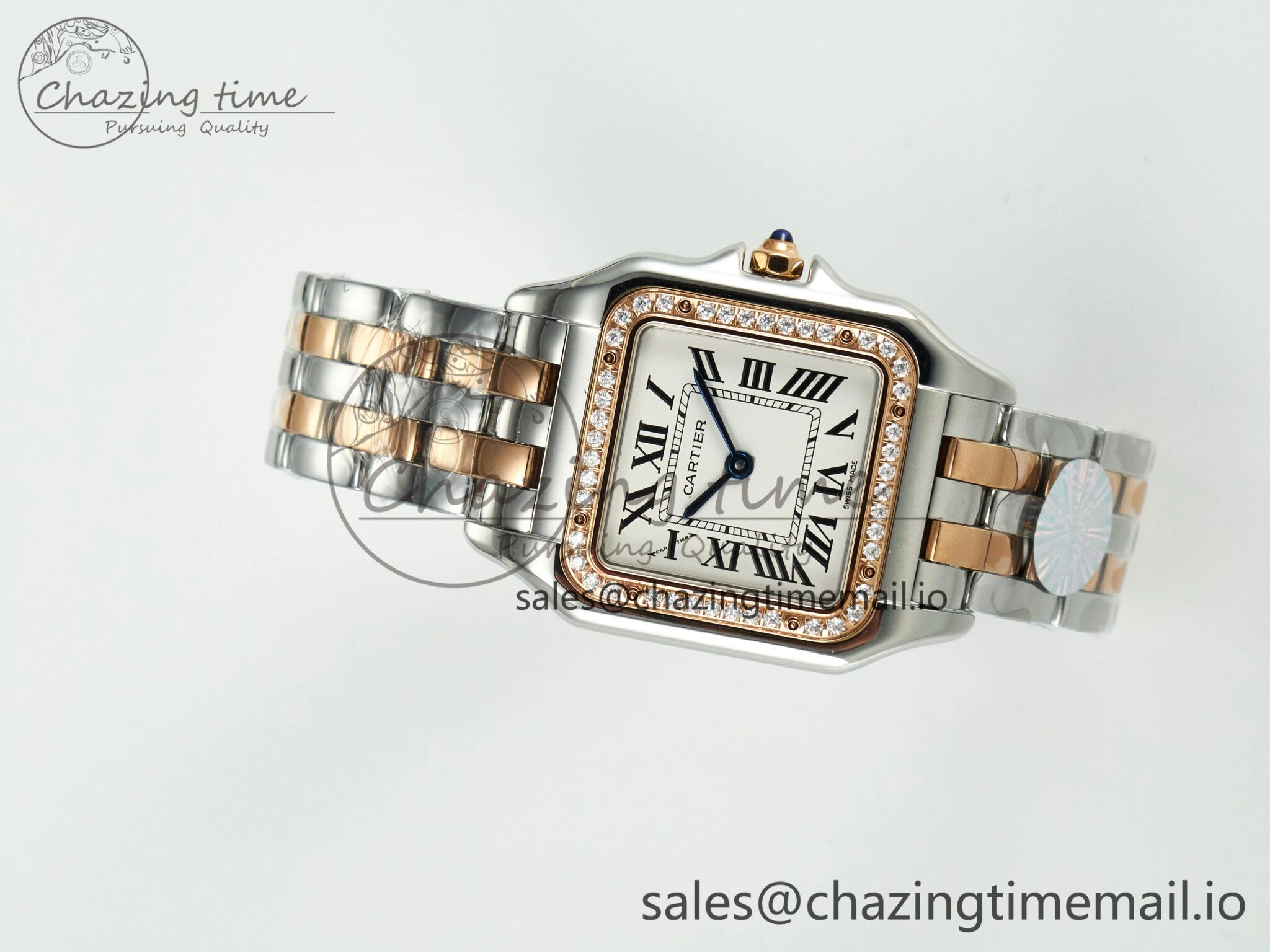 Panthère Secrete Ladies 27mm SS RG J12F  1:1 Best Edition White Dial on SS RG Bracelet Ronda Quartz