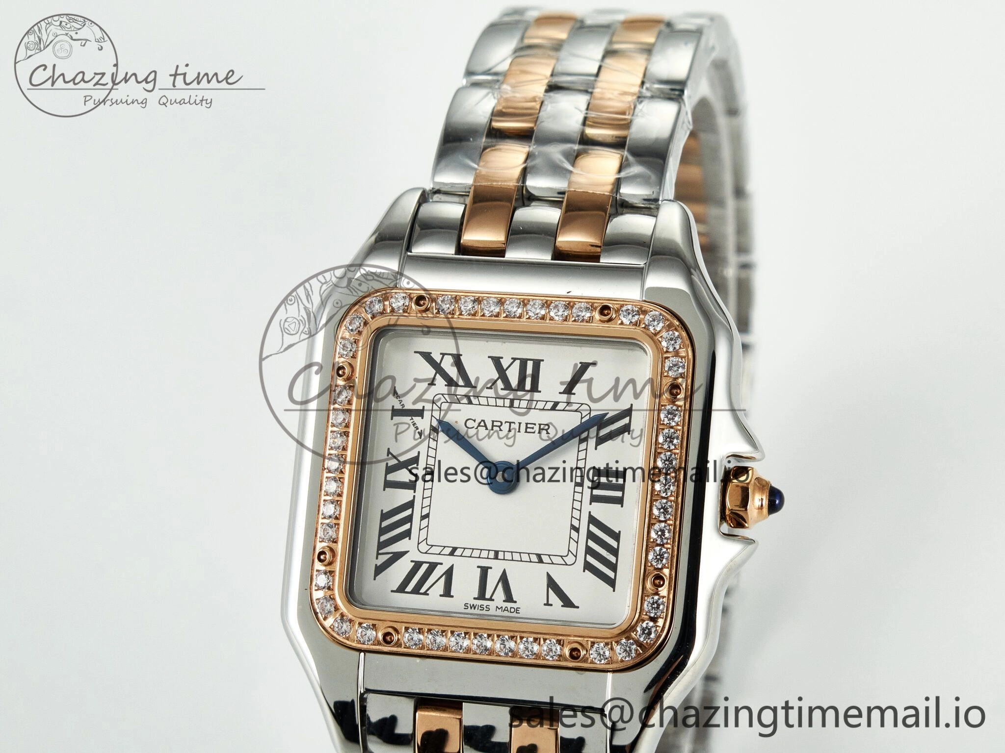 Panthère Secrete Ladies 27mm SS RG J12F  1:1 Best Edition White Dial on SS RG Bracelet Ronda Quartz
