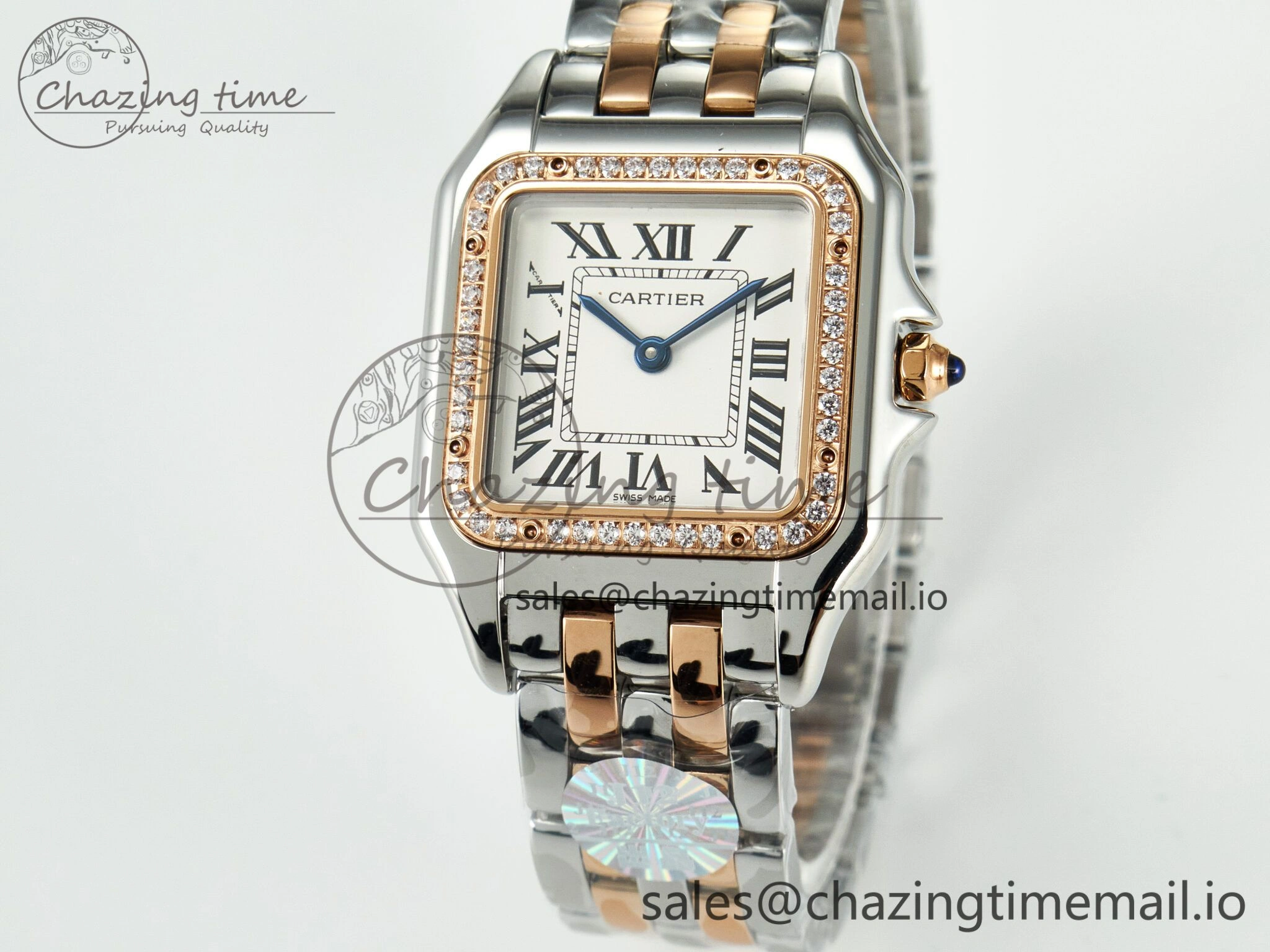 Panthère Secrete Ladies 27mm SS RG J12F  1:1 Best Edition White Dial on SS RG Bracelet Ronda Quartz