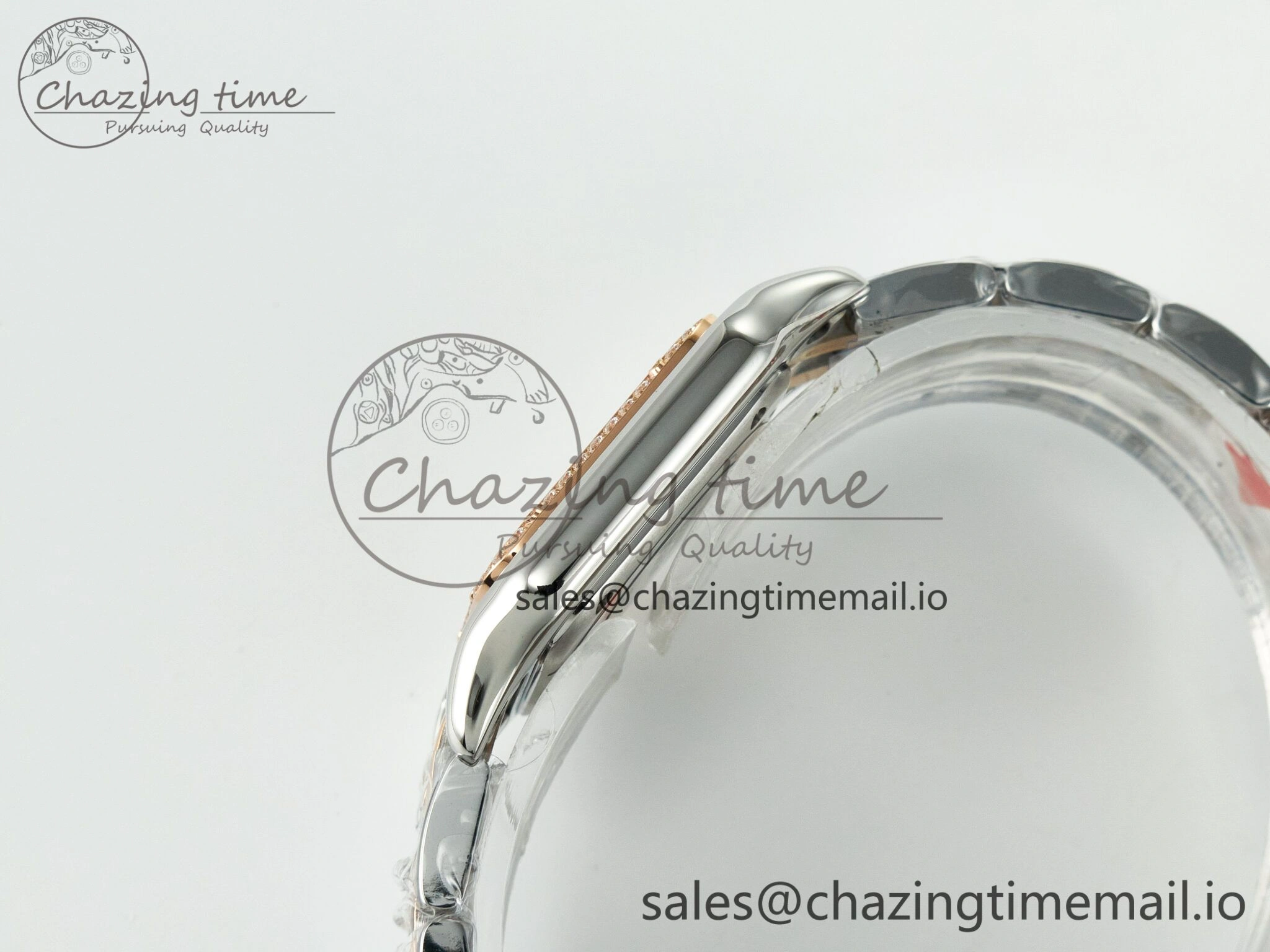 Panthère Secrete Ladies 27mm SS RG J12F  1:1 Best Edition White Dial on SS RG Bracelet Ronda Quartz