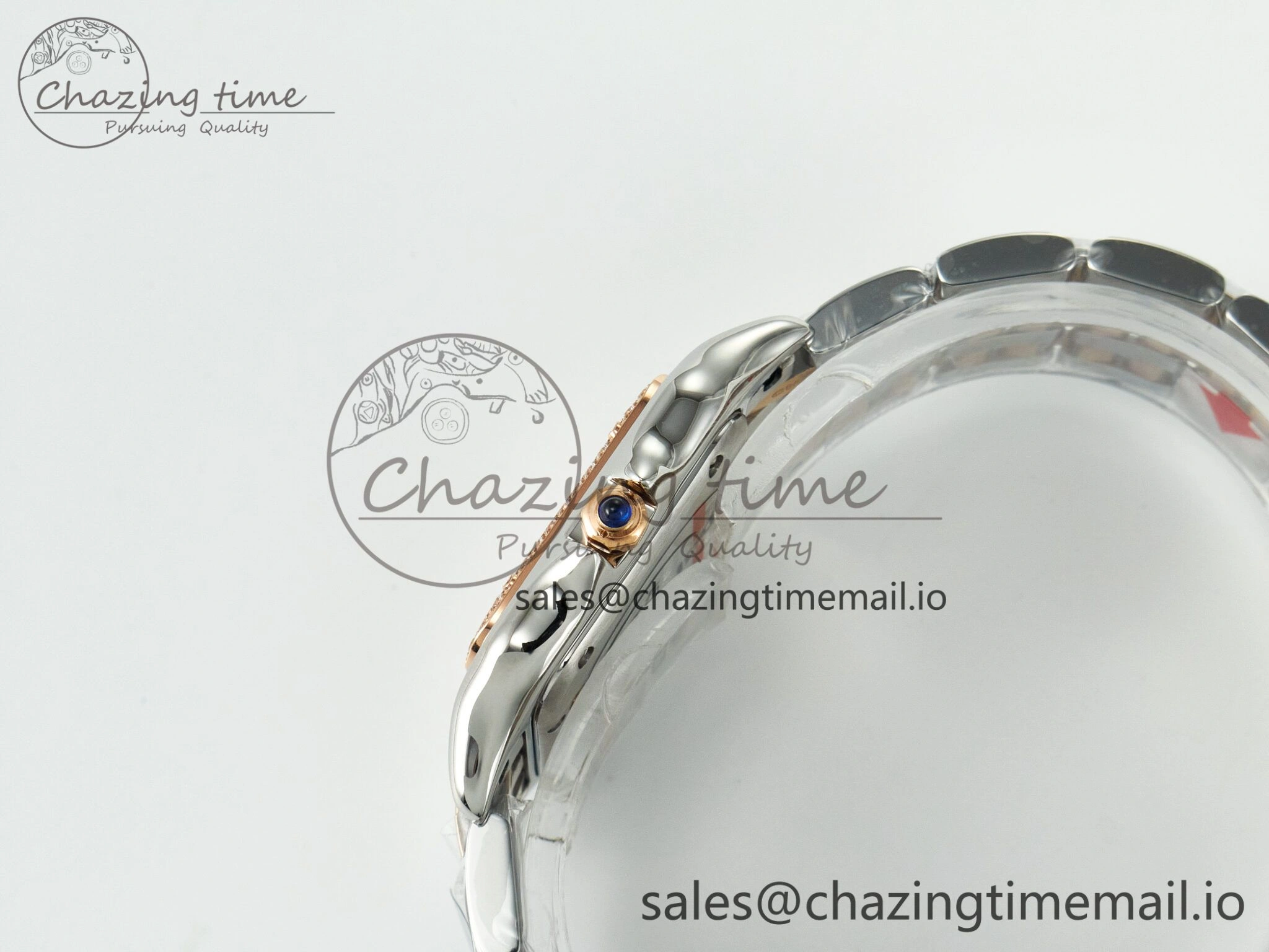 Panthère Secrete Ladies 27mm SS RG J12F  1:1 Best Edition White Dial on SS RG Bracelet Ronda Quartz