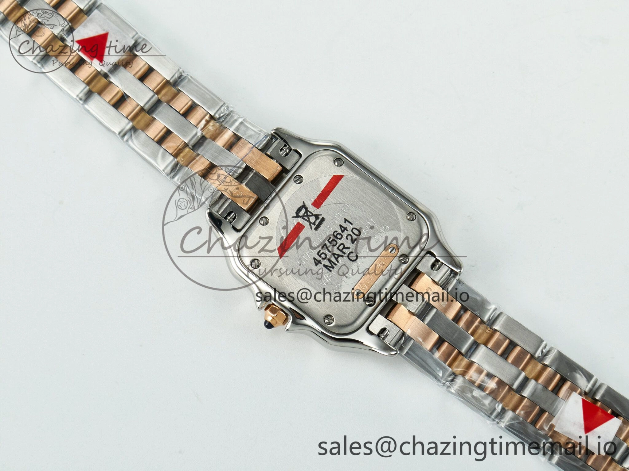Panthère Secrete Ladies 27mm SS RG J12F  1:1 Best Edition White Dial on SS RG Bracelet Ronda Quartz