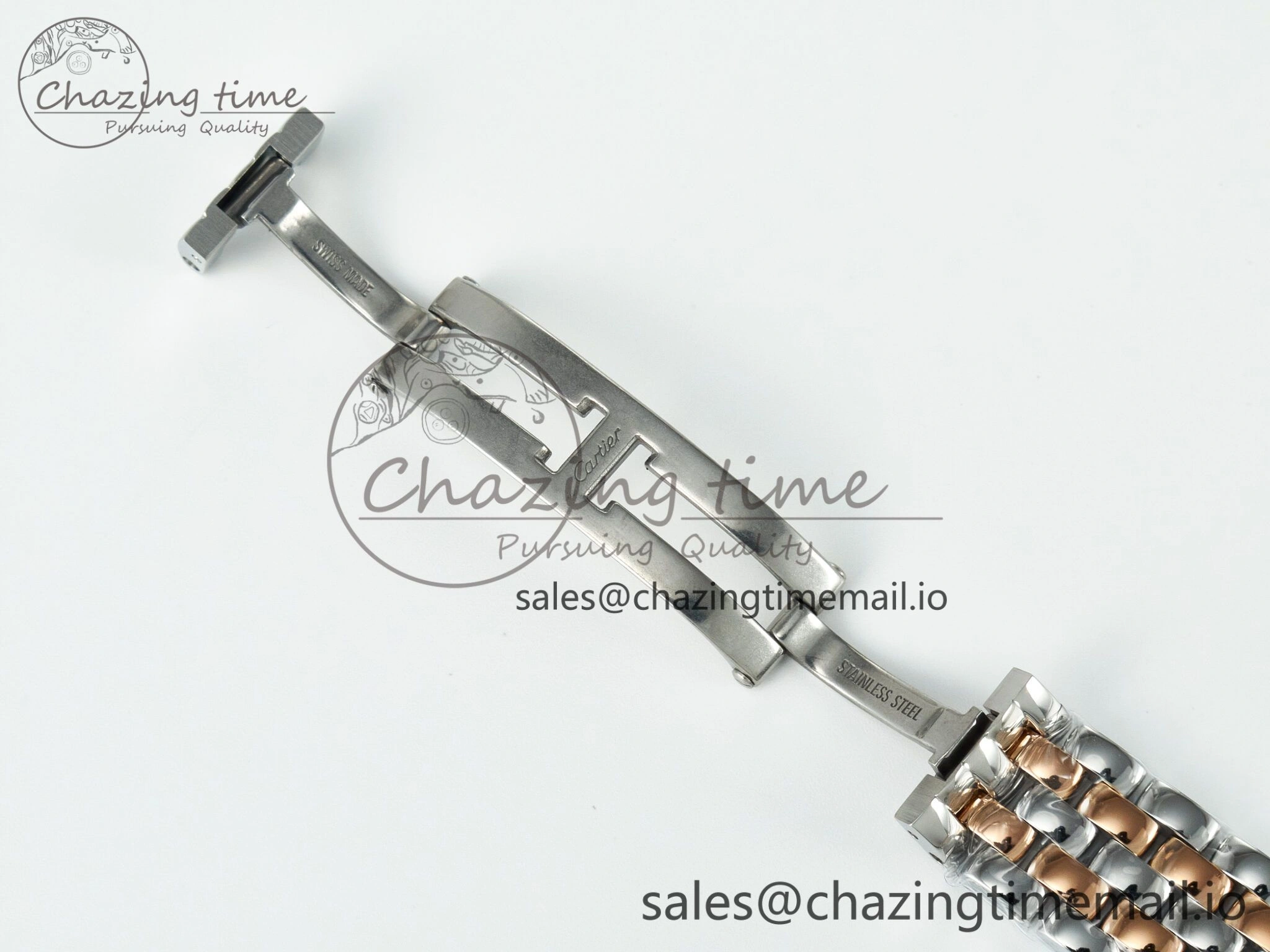 Panthère Secrete Ladies 27mm SS RG J12F  1:1 Best Edition White Dial on SS RG Bracelet Ronda Quartz
