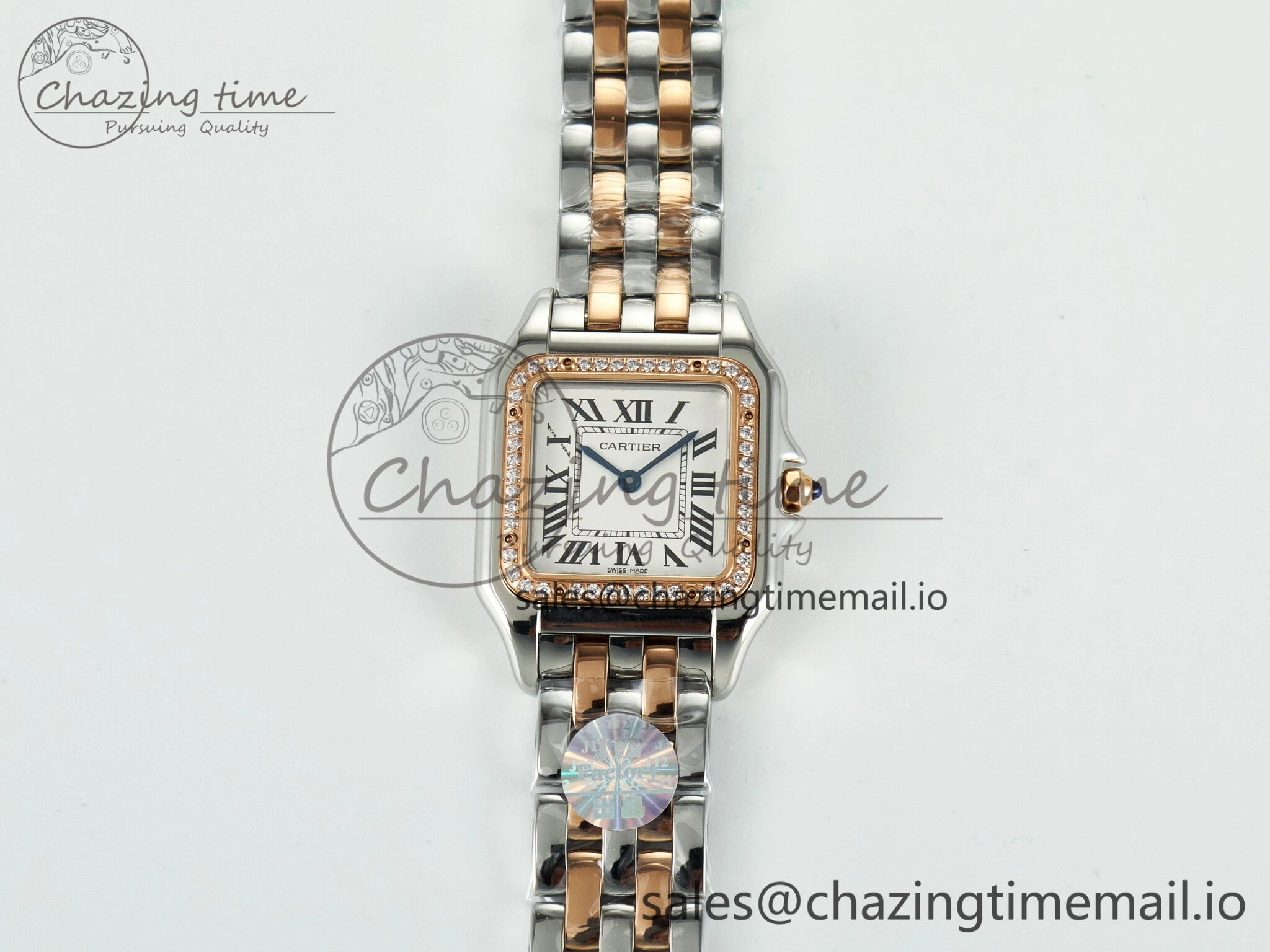 Panthère Secrete Ladies 27mm SS RG J12F  1:1 Best Edition White Dial on SS RG Bracelet Ronda Quartz