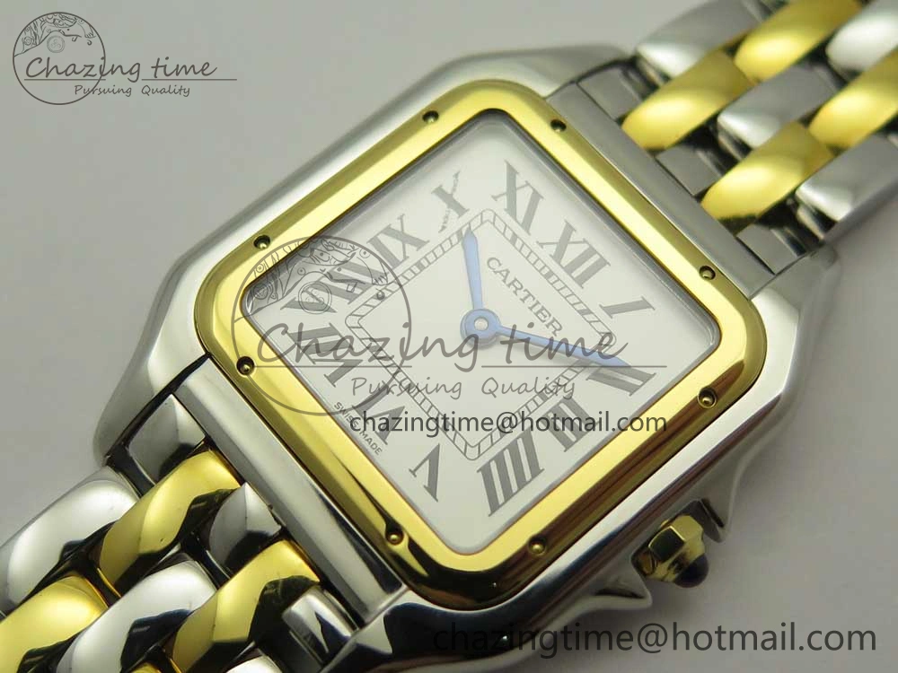 Panthère Secrete Ladies 27mm SS YG 8848F 1:1 Best Edition White Dial on SS YG Bracelet Ronda Quartz